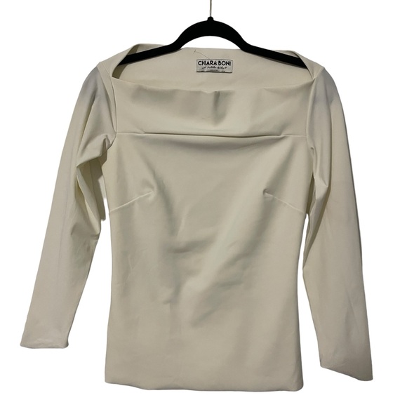 Chiara Boni Tops - Chiara Boni La Petite Robe Women’s Blouse 42 IT Ivory Katy Slit MSRP$290